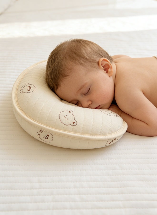 Baby Head Pillow, Baby's Head Shaping Pillow, Babies and Toddler Bedding, Baby Head protection Newborn Pillow, Cute Cartoon Bear Soft and Cozy, Breathable Bedding Set for Infants, Small Boys and Girls Prevent Flat Head - Image 3